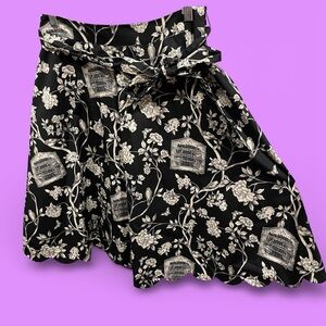 Cute whimsigoth birdcage pleated a-line mini skirt tie belt wednesday adams